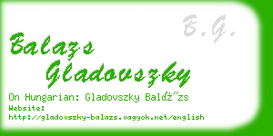 balazs gladovszky business card